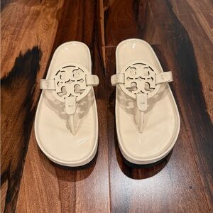 Tory Burch…Miller Cloud Lug sandals.  Women’s 8.5.  Color cream
